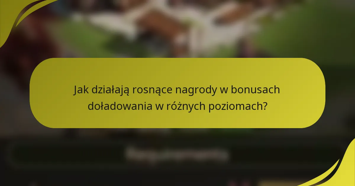 Jak działają rosnące nagrody w bonusach doładowania w różnych poziomach?