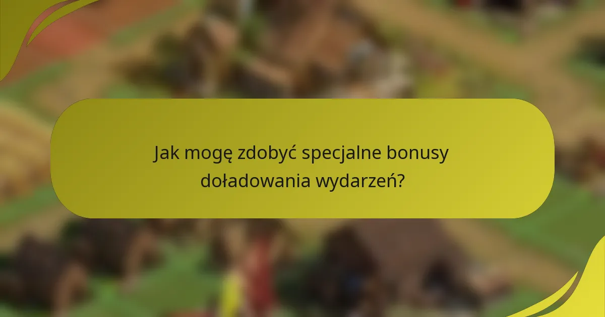 Jak mogę zdobyć specjalne bonusy doładowania wydarzeń?