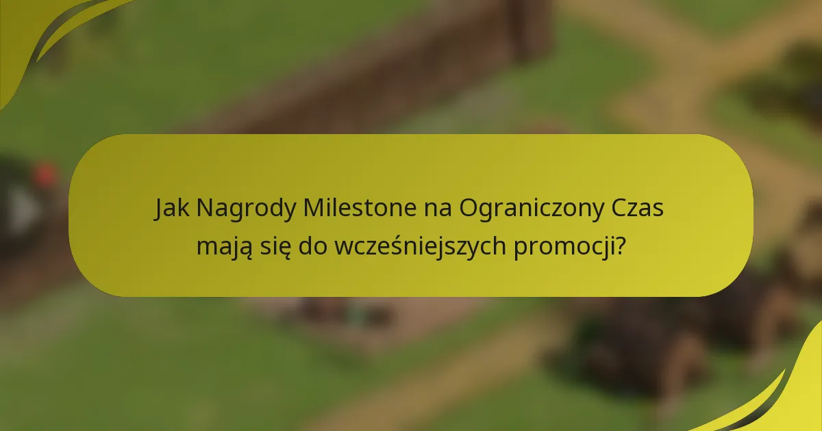 Jak Nagrody Milestone na Ograniczony Czas mają się do wcześniejszych promocji?