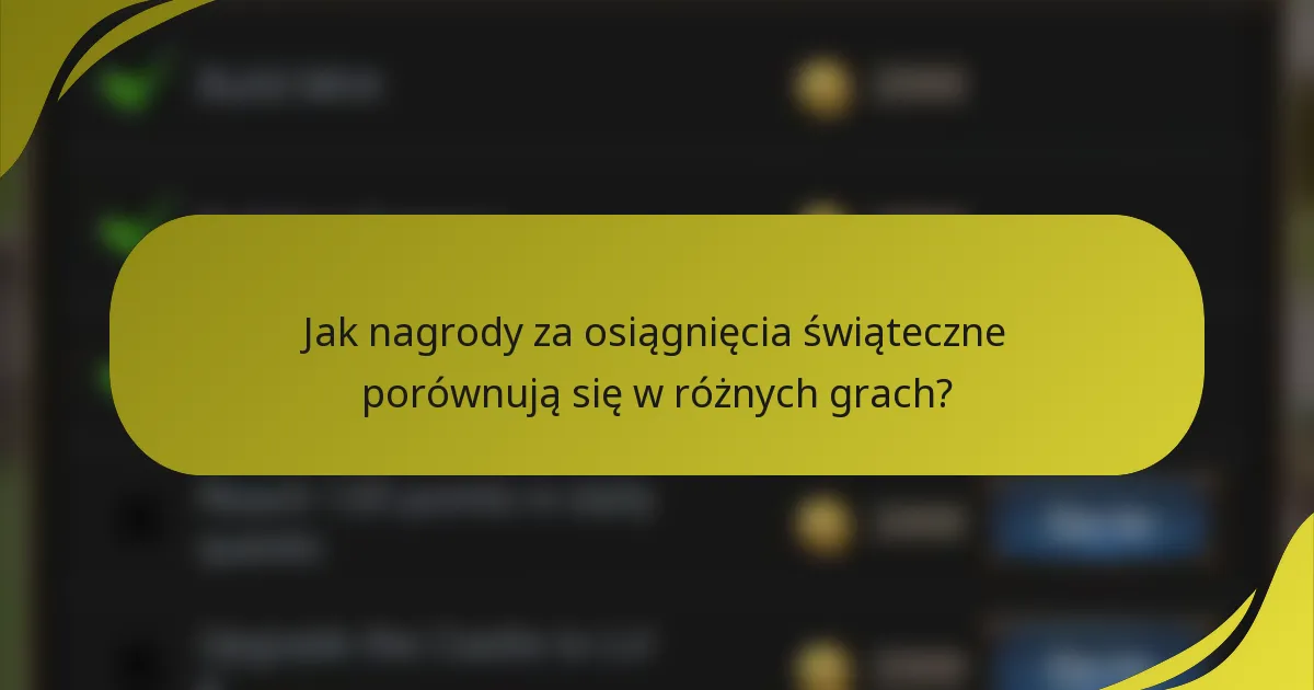 Jak nagrody za osiągnięcia świąteczne porównują się w różnych grach?