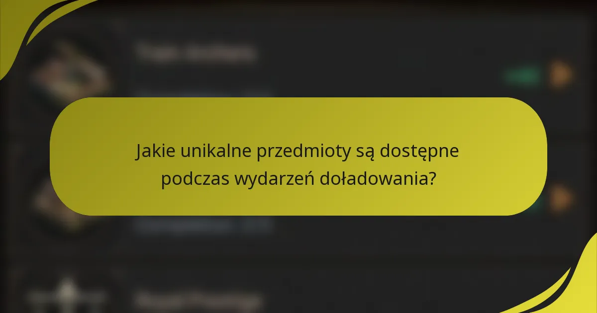 Jakie unikalne przedmioty są dostępne podczas wydarzeń doładowania?